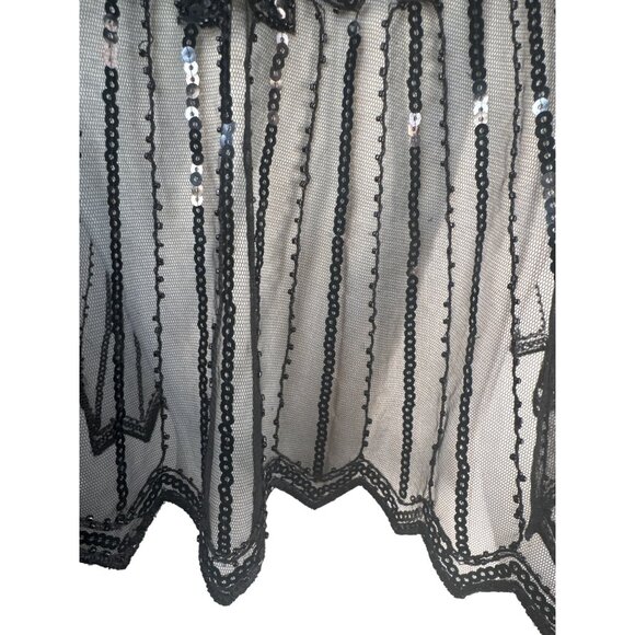 Black Sequin OS Beaded Sheer Capelet Shawl NWT - Picture 12 of 13